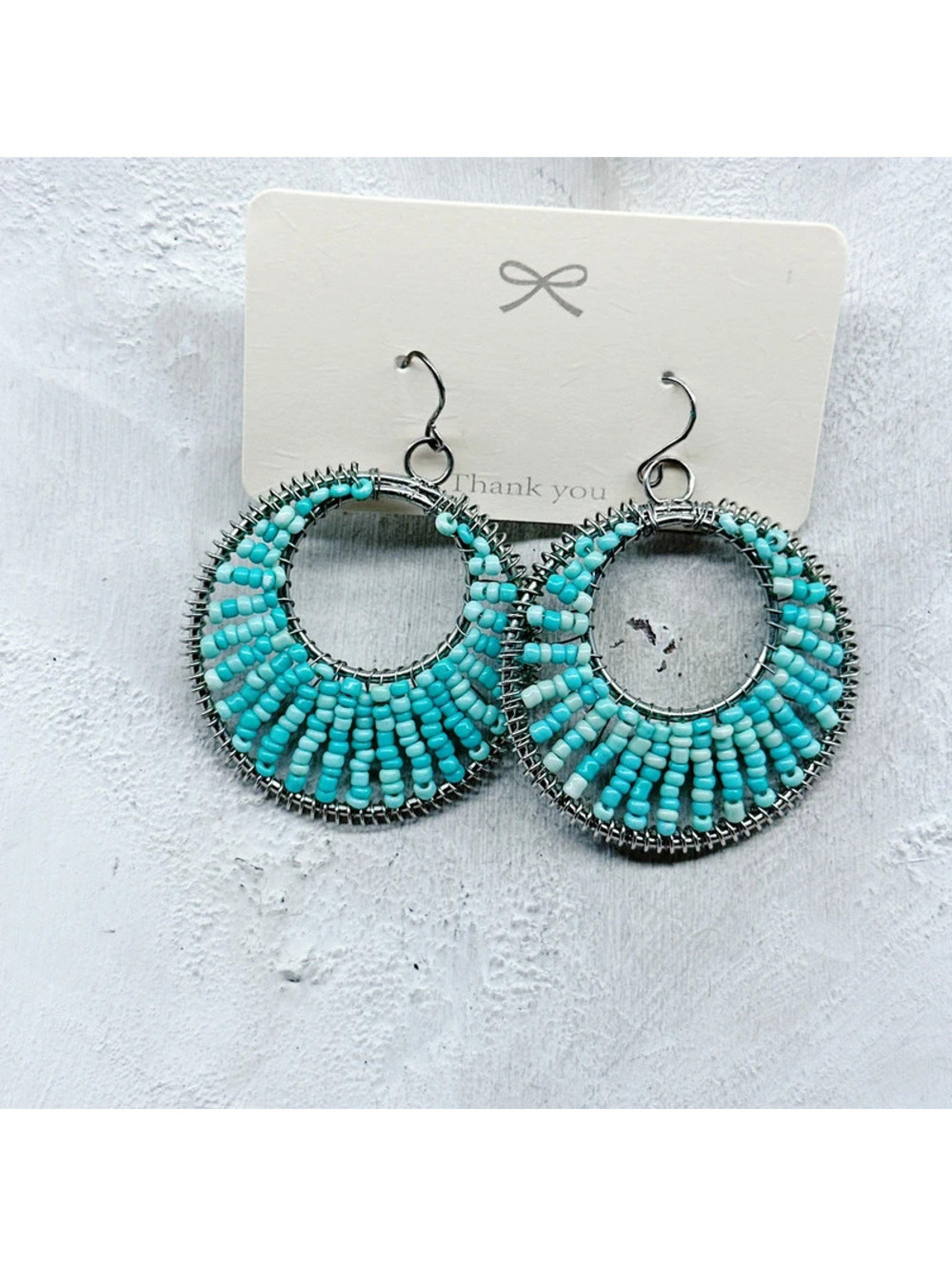 531mc. Turquoise Seed Bead Earrings